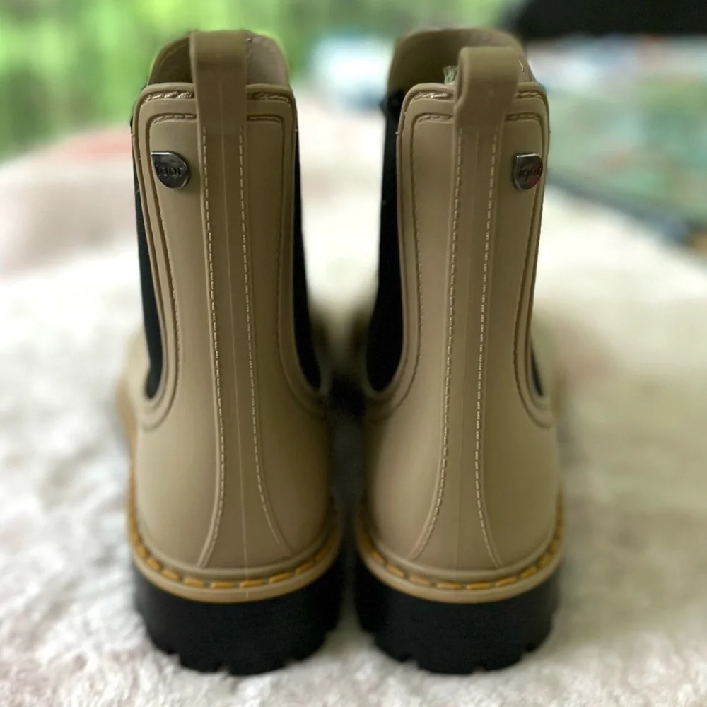 Igor Trak Mate Tri Tan Rain Boots Size 41 US 10.5 Slip On Waterproof Women’s NEW